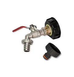 Korek 55/60 z zaworem czerpalnym 3/4" do zbiornika 1000 L IBC (mauser)