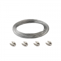 Zestaw linka ze stali kwasoodpornej INOX AISI 316 fi 4mm 20 m + zaciski
