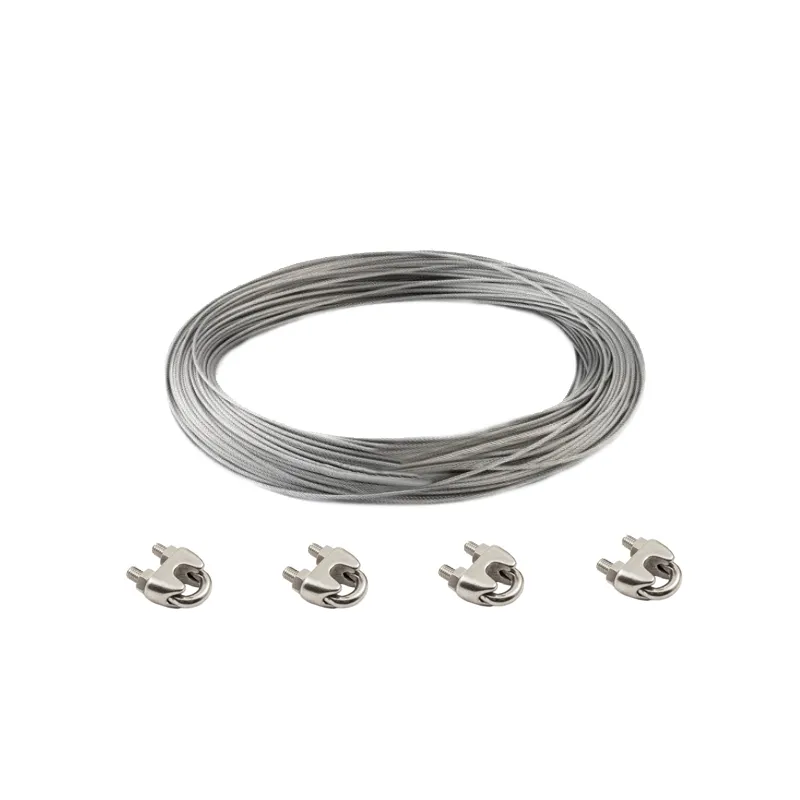 Zestaw linka ze stali kwasoodpornej INOX AISI 316 fi 4mm 40 m + zaciski