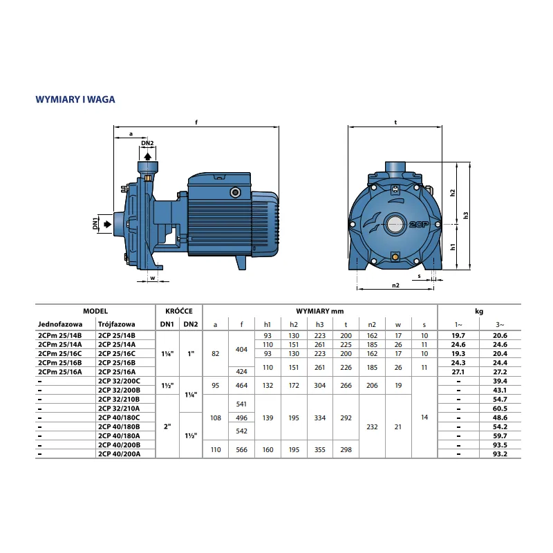 Pompa wielostopniowa 2CP 32/200B