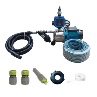 Pompa do deszczówki, ogrodu, mausera (mauzera) INOX 1000 DUŻY ZESTAW z wężem ssącym  4 m