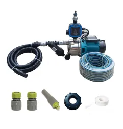 Pompa do deszczówki, ogrodu, mausera (mauzera) INOX 1000 DUŻY ZESTAW z wężem ssącym 4 m